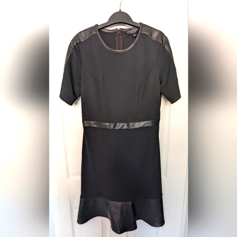 Laundry By Shelli Segal (Women's Size 10) Fit & Flare With Faux-Leather Accents